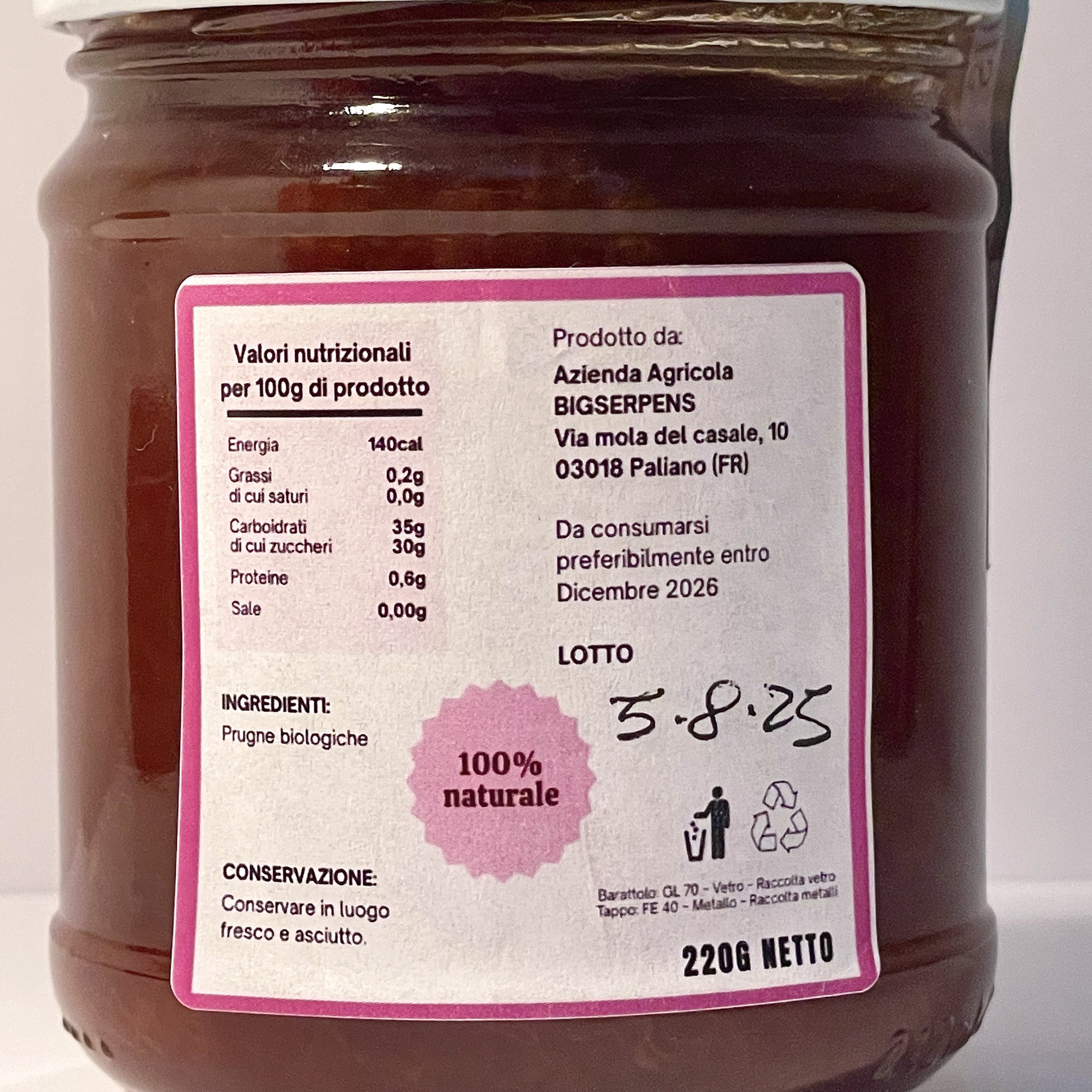 Confettura di Prugne Rosse Piccole - Nettare e Dolcezze