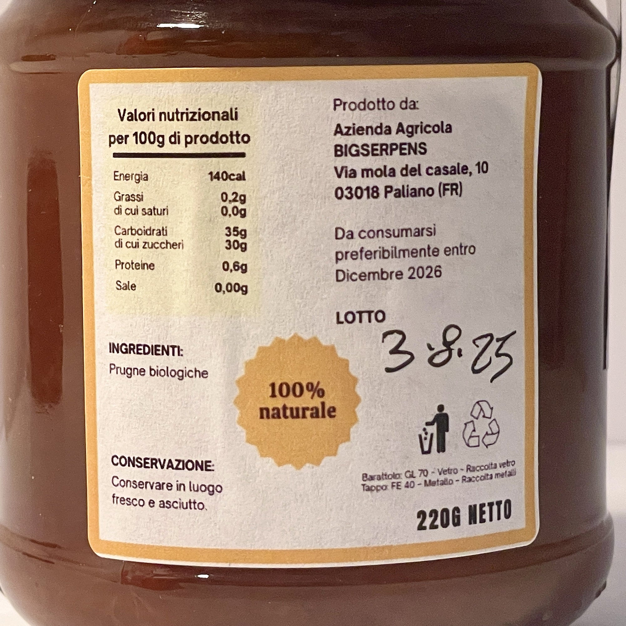 Confettura di Prugna Coscia di Monica Bianca - Nettare e Dolcezze