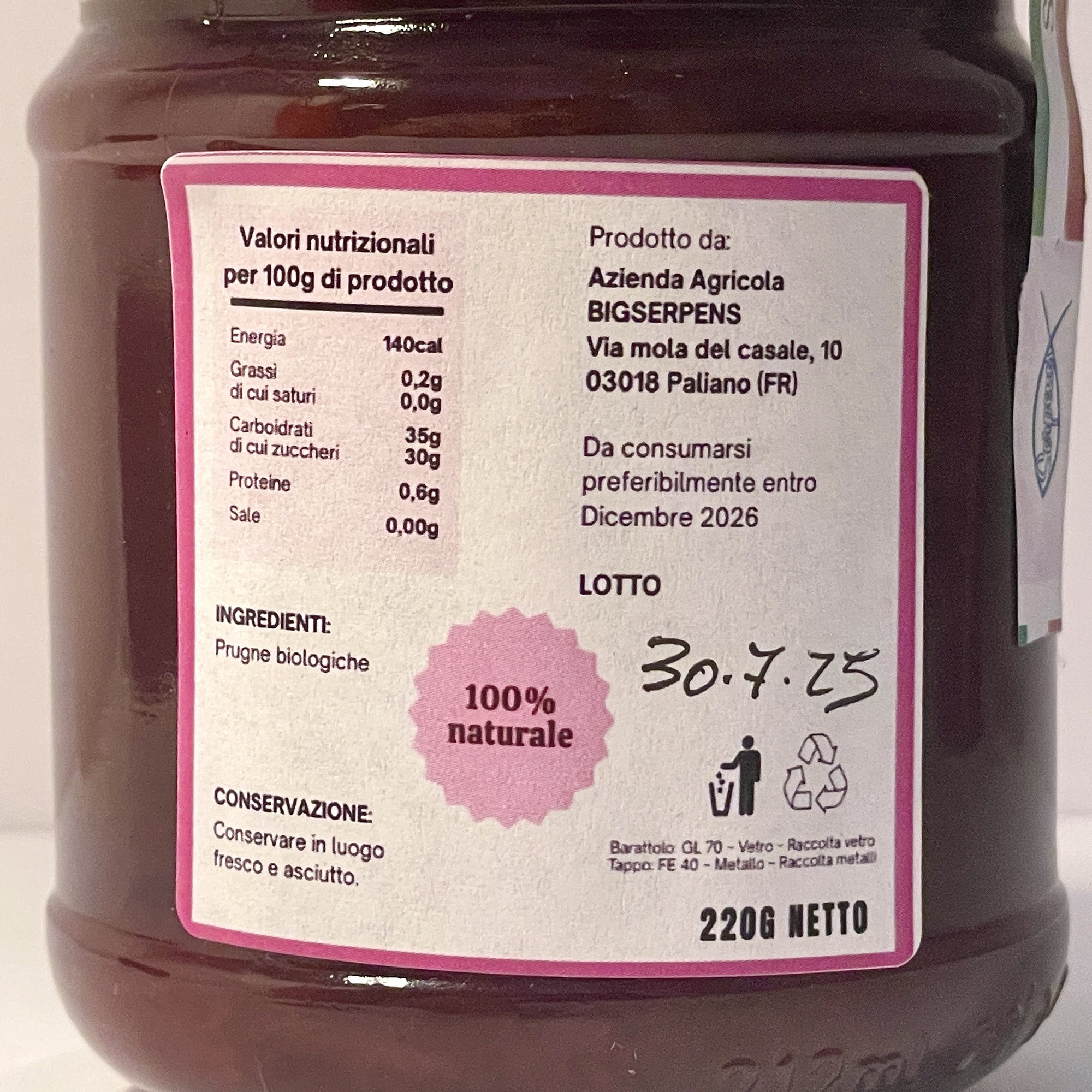 Confettura di Prugna Coscia di Monica - Nettare e Dolcezze